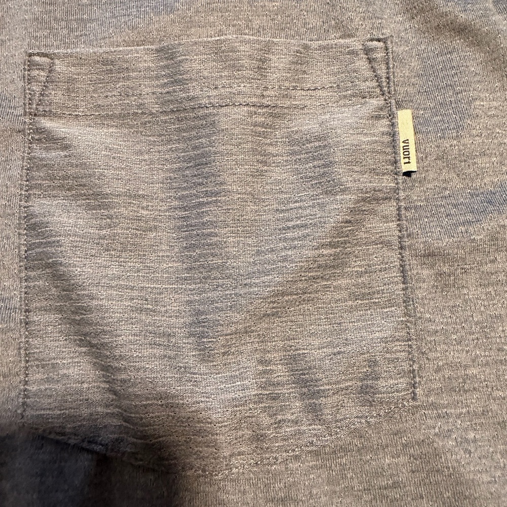 Vuori Shirt Mens Large Blue Gray Performance Pocket Crewneck Short Sleeve Tee - Picture 2 of 5
